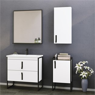 ORKA Modena Banyo Dolabı Takımı Mat Beyaz Lake 80 cm ORKA5003404