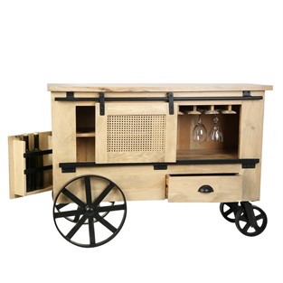 Vitale Ahşap Şaraplık Araba 122*81*41 cm