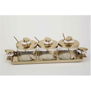 Vitale Volkan Üçlü Gold Bal Kavanozu 20*7*7 cm MTFK.0185