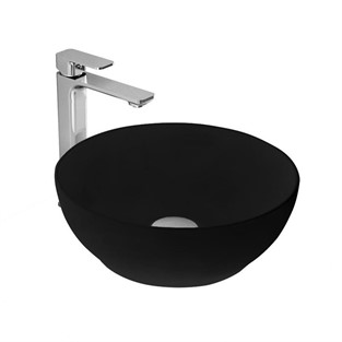 Bien Motto Yuvarlak Gövde Üstü Lavabo 38 cm Mat Siyah MTLG03802FD0B7000
