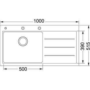 Franke Mythos Fusion MTF 611 Granit Nero Sağ Damlalıklı Evye 114.0157.287 F114.0157.287