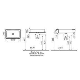 VitrA Nuo Çanak Lavabo 60 cm 7434B003-0016