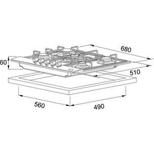 Franke New Linear FHNL 705 4G TC XS E Paslanmaz Çelik Ocak 106.0489.672 F106.0489.672