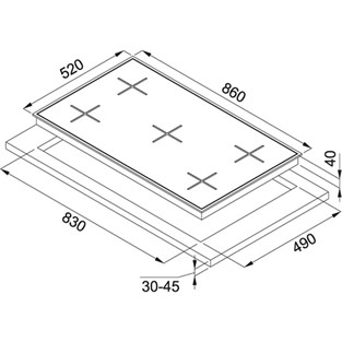Franke New Square FHNS 905 4G TC BK C Cristallo Nero Ocak 106.0490.104 F106.0490.104