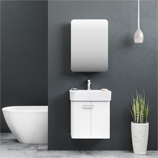 ORKA Orbit Banyo Dolabı Takımı Parlak Beyaz 55 cm ORKA5000607