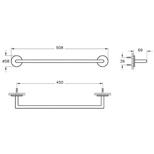 VitrA Origin Havluluk Havluluk 45 cm Krom A44886