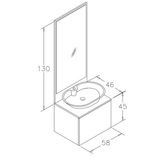 ORKA Parma Banyo Dolabı Takımı Lidya 60 cm ORKA5000645