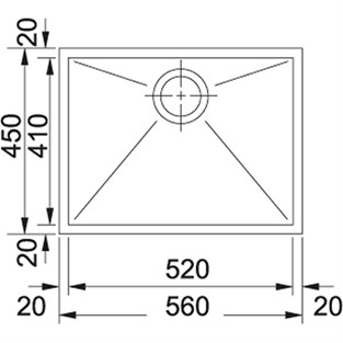 Franke Planar Tezgahaltı PPX 110-52 Paslanmaz Çelik 122.0203.471 F122.0203.471