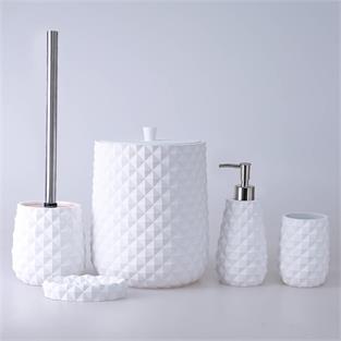 Piramit Banyo Seti Beyaz-Gümüş SBNY141BYG15RS