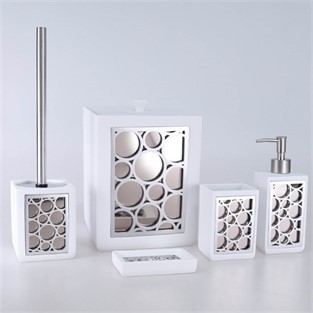 Buble Banyo Seti Beyaz-Gümüş SBNY142BYG15RS