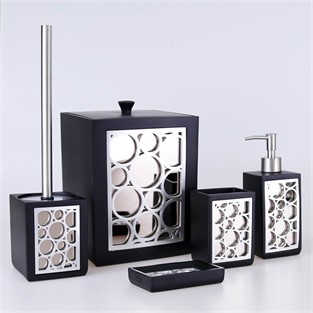 Buble Banyo Seti Siyah-Gümüş SBNY142SYG15RS