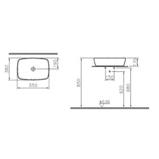 VitrA Shift Çanak Lavabo 55 cm 7075B003-0016