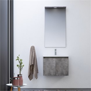 ORKA Sidney Banyo Dolabı Takımı Retro Gümüş 60 cm ORKA5000689