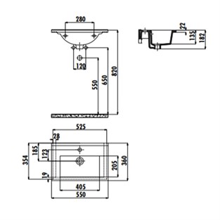 Creavit Su Etajerli Lavabo 36x55 cm SU055-00CB00E-0000