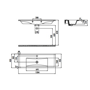 Creavit Su Etajerli Lavabo 45x120 cm SU120-00CB00E-0000