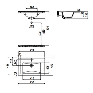 Creavit Su Etajerli Lavabo 45x65 cm SU065-00CB00E-0000