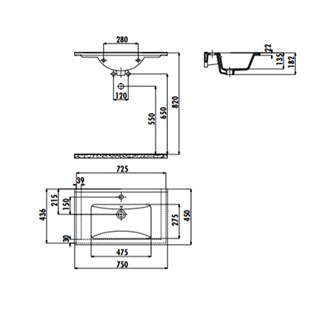 Creavit Su Etajerli Lavabo 45x75 cm SU075-00CB00E-0000