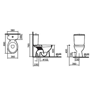 Norm Norm 101 Arkası Açık Alttan Çıkışlı Klozet 2110L003-0089