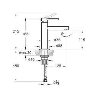 VitrA Origin Lavabo Bataryası Nikel A4255634