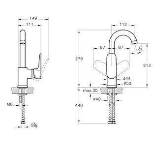 Artema X-Line Lavabo Bataryası Döner Borulu Altın A4240223