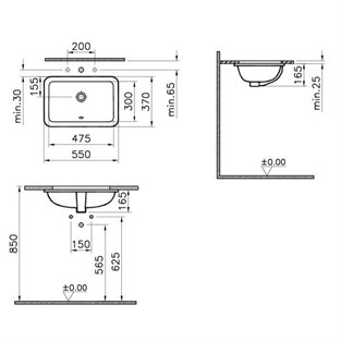 VitrA S20 Tezgahaltı Lavabo Armatür Deliksiz 5475B003-0618