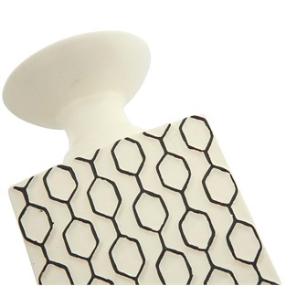 Vitale Lord Çizgili Beyaz Seramik Mumluk 8x30 cm AK.FK0020