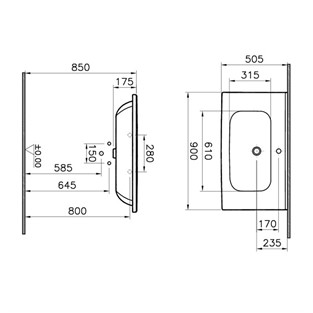 VitrA D-Light Etajerli Lavabo 90 cm 5920B003-0001