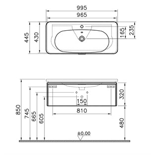 VitrA Nest Trendy Lavabo Dolabı 100 cm Tek Çekmeceli Parlak Beyaz 56439