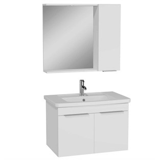 VitrA Quadrum Banyo Dolabı Seti 80 cm Parlak Beyaz 65521