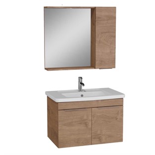 VitrA Quadrum Banyo Dolabı Seti 80 cm Açık Meşe 65522