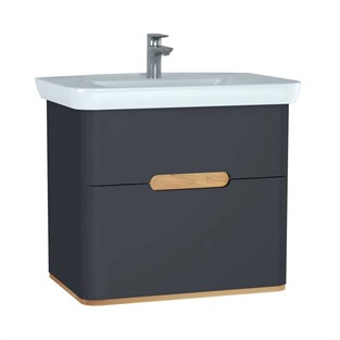 VitrA Sento Lavabo Dolabı 80 cm Çift Çekmeceli Mat Antrasit 60836