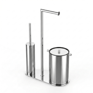 Kobos Nova Çöp Kovalı Yuvarlak Hareketli WC Set Parlak Krom KBW-907CR