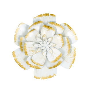 Vitale Dekoratif Duvar Çiçeği Beyaz-Gold 38 cm AK.JF557105100