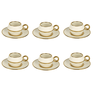 Vitale Rever Porselen Kahve Fincanı Takımı Beyaz MTFK.0144