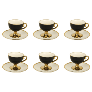 Vitale Swan Porselen Kahve Fincanı Takımı Siyah MTFK.0145