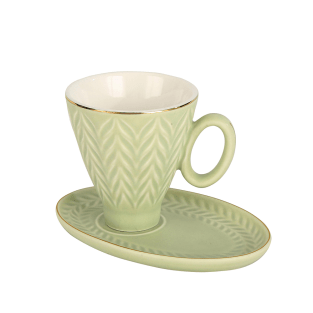 Vitale Yaprak Desenli Yeşil Fincan Takımı MTFK.0109