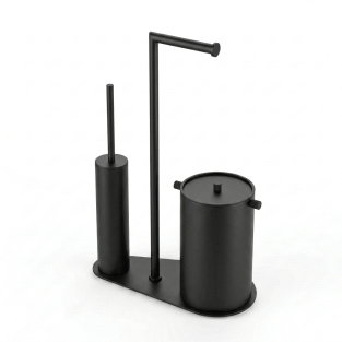 Kobos Nova Çöp Kovalı Yuvarlak Hareketli WC Set Mat Siyah KBW-907MB