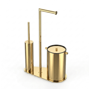 Kobos Nova Çöp Kovalı Yuvarlak Hareketli WC Set Parlak Altın KBW-907GL