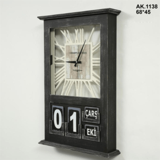 Vitale Dikey Roma Takvim Saat Siyah AK.1138