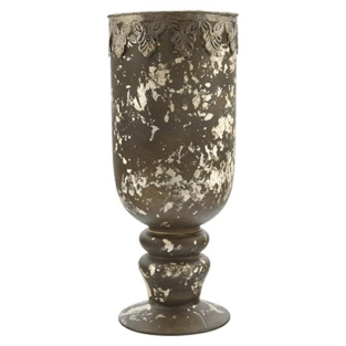 Vitale Kanta Antik Metal İşlemeli Mumluk 13x31 cm AK.FT0077