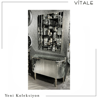 Vitale Gümüş Aynalı Dresuar 115*40 cm