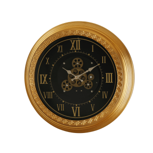 Vitale Varak Çarklı Duvar Saati Gold Siyah 55 cm AK.WLT1000