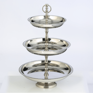 Vitale Katlı Gümüş Sunumluk 26*26*45 cm