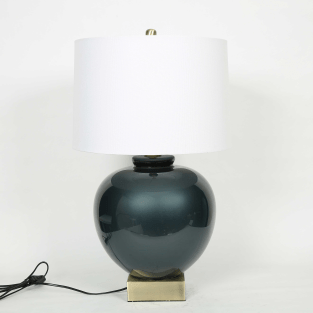 Vitale Antik Pirinç Cam Abajur 40.5*40.5*67 cm