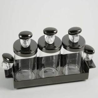 Vitale Volkan Siyah 3lü Baharatlık 20*7*6.5 cm MTFK.0173