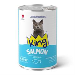 King Sos İçerisinde Et Parçacıklı Somonlu Kedi Kon