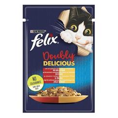 Felix Çifte Lezzet Sığır & Tavuklu Kedi Yaş Mama 8