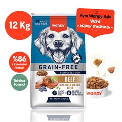 Wanpy Tahılsız Sığır Etli Yetişkin Köpek Maması 12