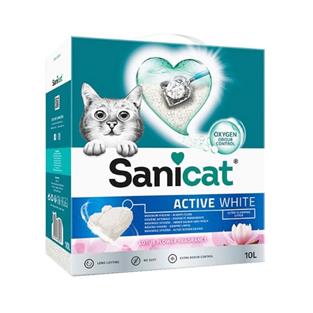 Sanicat Active White Topaklanan Kedi Kumu Lotus Çiçeği Kokulu 10 Lt.
