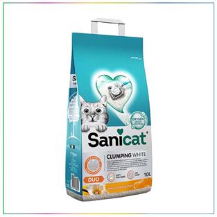Sanicat Duo White Vanilya Mandalin Kokulu Topaklanan Kedi Kumu 10 Lt.